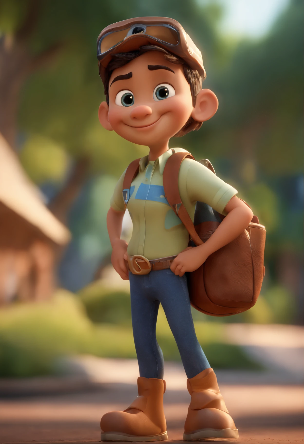 personagem dos desenhos animados de um e uma camisa azul, animation character, Caractere estilizado, animation style rendering, 3D estilizado, 3 d render stylized, toon render keyshot, Personagem 3D, Personagem 3D, 3d rendering stylized, 3 d character render, personagem de desenho animado, Personagem de close up, Pose de personagem, (Estilo Pixar) (master part:1.2) (Bokeh) (best quality) (pele detalhada) (textura detalhada) (8k) (argila) (Cinematic lighting) (foco nítido