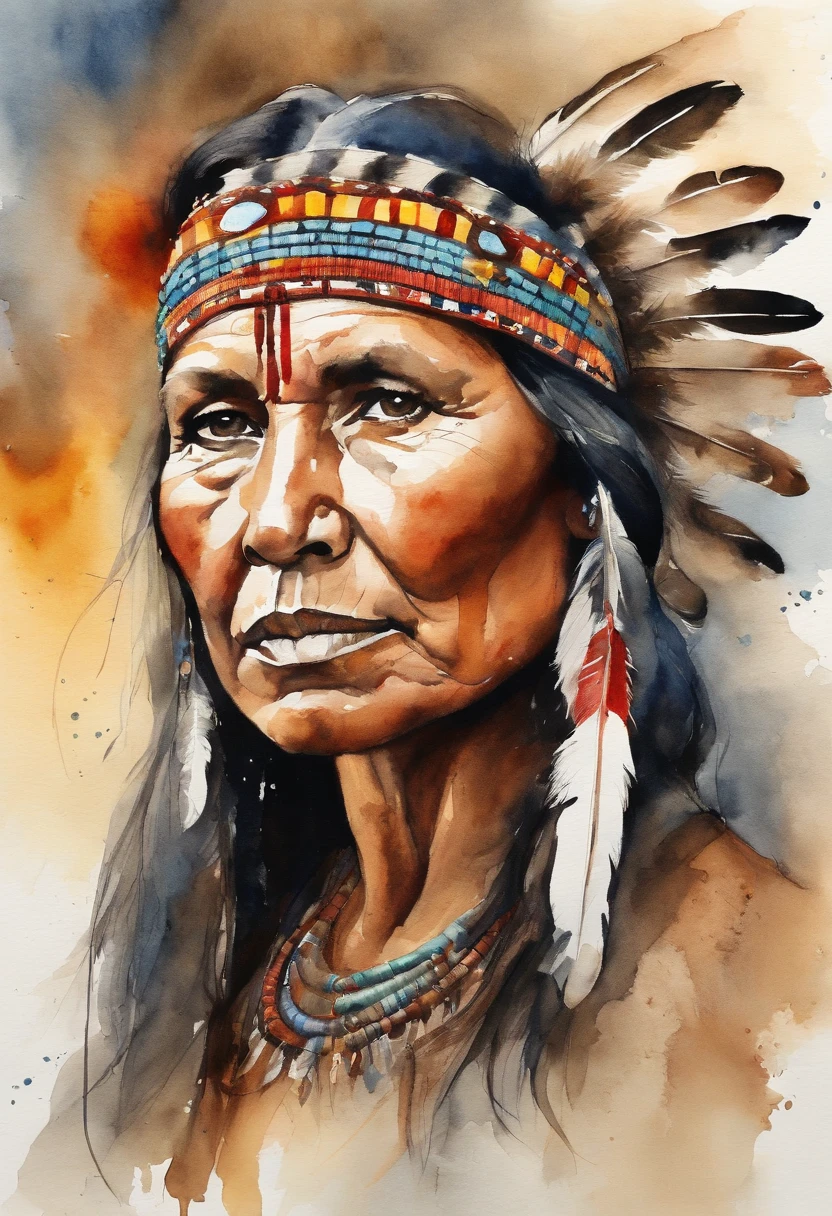 Native American beatuy, woman, designed by ppublish, feather, colors