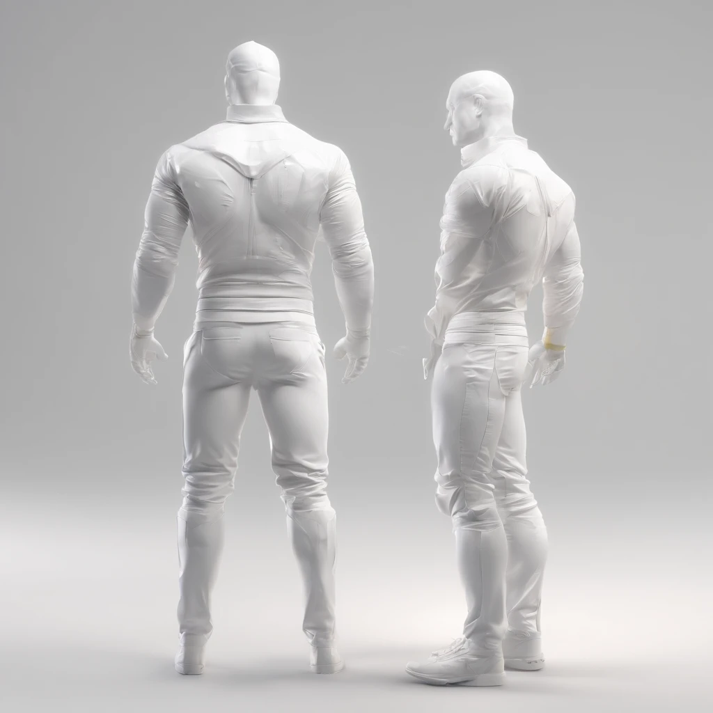 man back in white background studio, high definition
