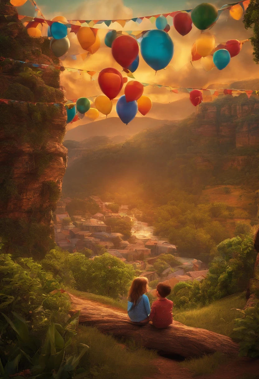 crie um banner no estilo Pixar. Pai e tua filha, alta qualidade