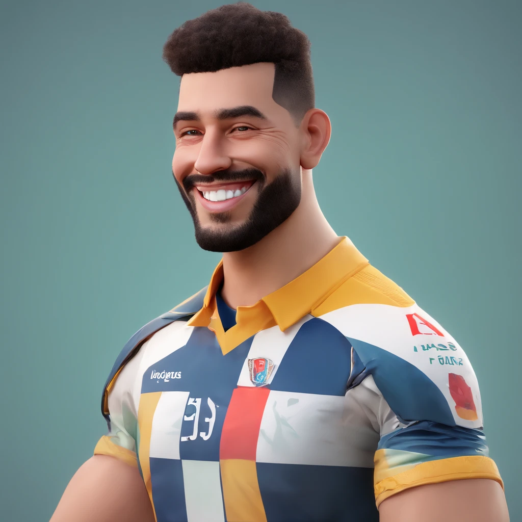 homem sorridente em uma jaqueta preta e uma camisa branca, inspirado em Carlos Berlanga, jordan lamarre - wan, Macho sorridente, Ronaldo Nazario, Homem de pele marrom com um sorriso gigante, homem sorridente, parecendo feliz, sorrindo e olhando diretamente, he's smiling, andrew gonzalez, inspirado em Randy Vargas, happily smiling at the camera, Jeremy Lipkin