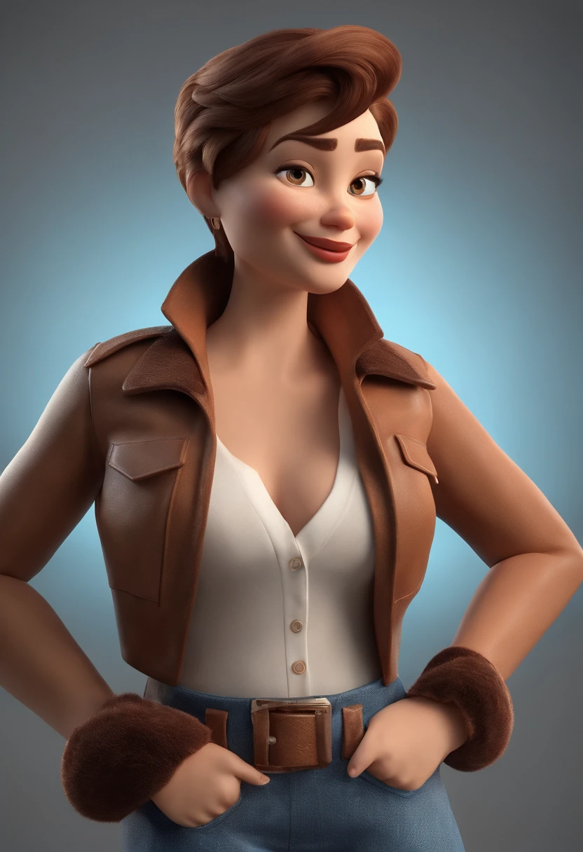 Personagem de desenho animado de uma mulher 3D com  e uma camisa branca fria, animation character, Caractere estilizado, animation style rendering, 3D estilizado, Arnold Maya render, 3 d render stylized, toon render keyshot, Personagem 3D, Personagem 3D, 3d rendering stylized, 3 d character render, personagem de desenho animado, Personagem de close up, Pose de personagem,uma fotografa, com uma camera nas maos ,tirando fotos com camera  (Estilo Pixar) (master part:1.2) (Bokeh) (best quality) (pele detalhada) (textura detalhada) (8k) (argila) (Cinematic lighting) (foco nítido