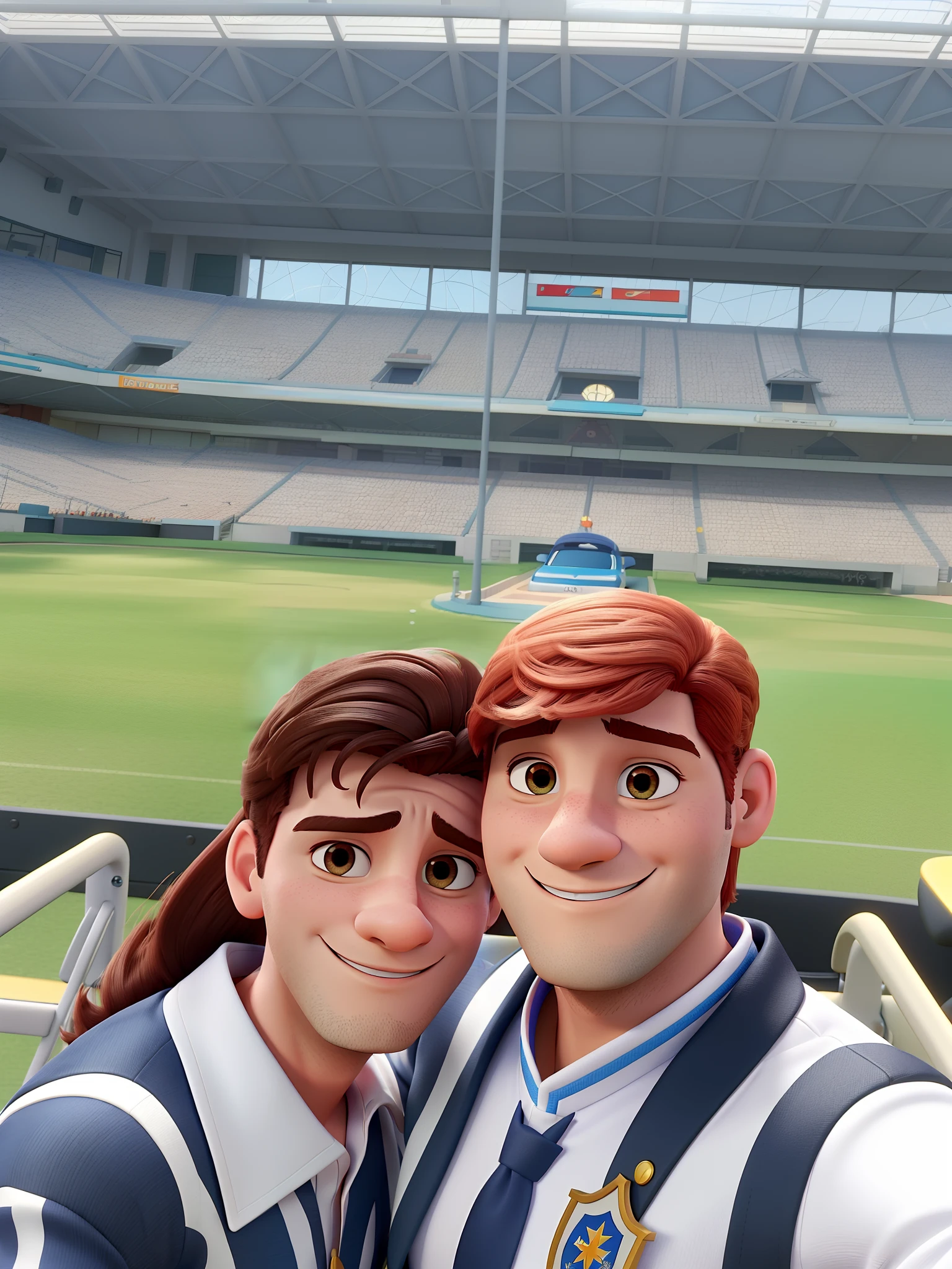 Casal (homem moreno e mulher branca) no estilo Disney Pixar, alta qualidade, melhor qualidade.
