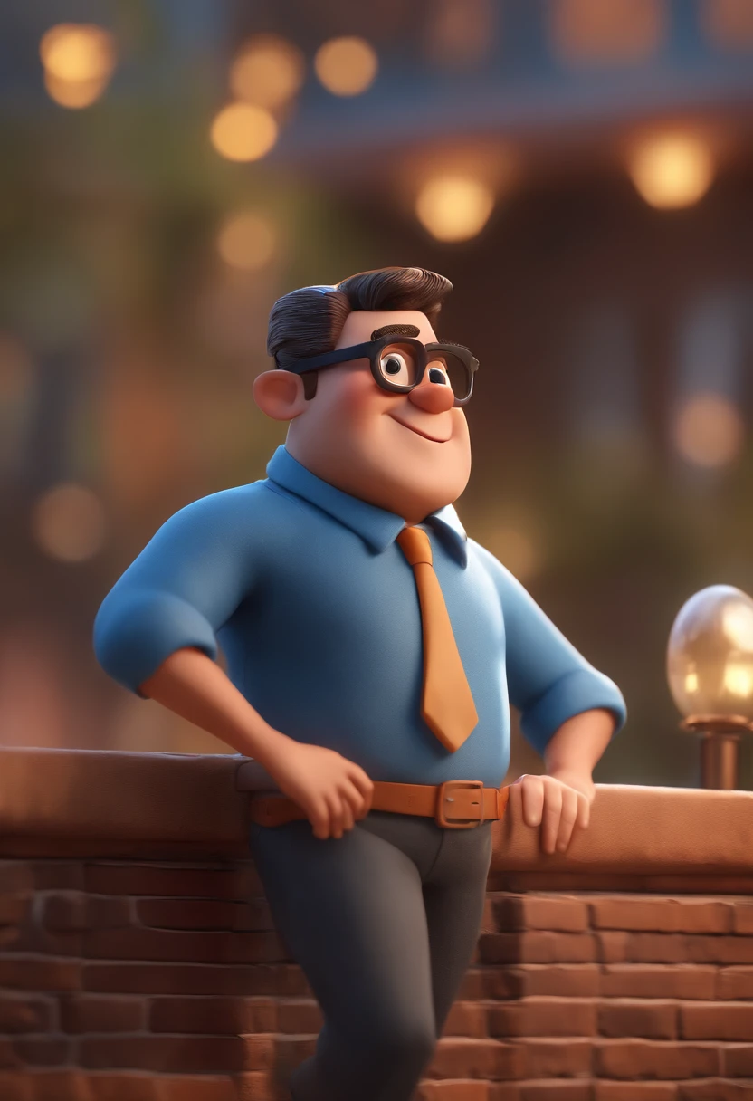 Cartoon character of a man with black glasses and a blue shirt, animation character, Caractere estilizado, animation style rendering, 3D estilizado, Arnold Maya render, 3 d render stylized, toon render keyshot, Personagem 3D, Personagem 3D, 3d rendering stylized, 3 d character render, personagem de desenho animado, Personagem de close up, Pose de personagem, (Estilo Pixar) (master part:1.2) (Bokeh) (best quality) (pele detalhada) (textura detalhada) (8k) (argila) (Cinematic lighting) (foco nítido