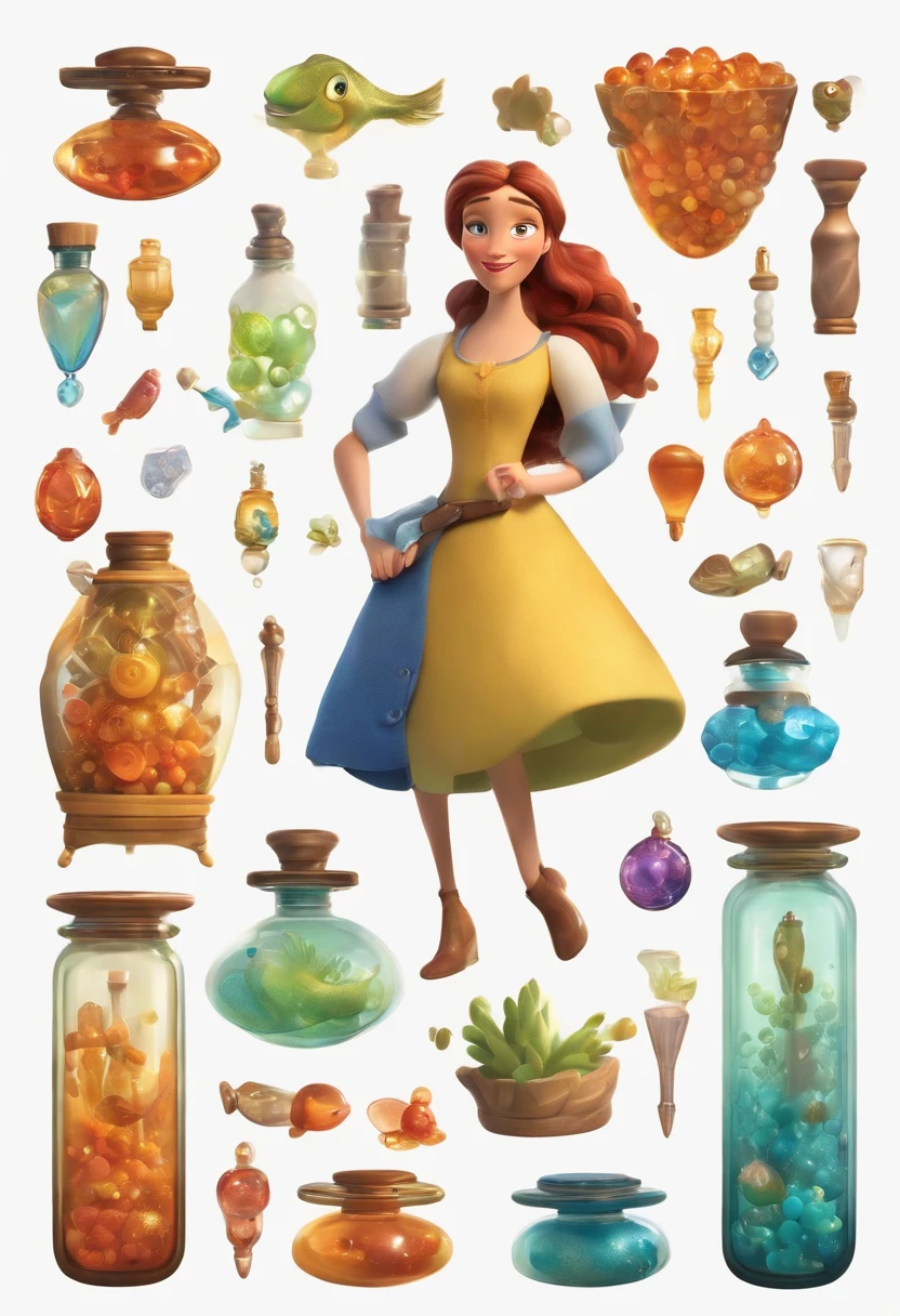 (masterpiece, best quality:1.1), (macaroni, cheese:1.1), 1girl, solo, (merida:1.1), from disney's brave, emerald and gold, curly red hair, afro, long green dress, blue eyes, sitting, seiza, beckoning, outstreched hand, reaching towards viewer, slime \(substance\), dripping