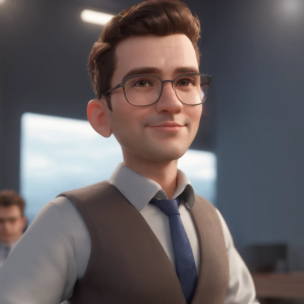 personagem dos desenhos animados de um JOVEM de cabelo preto vestindo camisa xadrez, without glasses, sentado em frente ao computador trabalhando, animation character, Caractere estilizado, animation style rendering, 3D estilizado, Arnold Maya render, 3 d render stylized, toon render keyshot, Personagem 3D, Personagem 3D, 3d rendering stylized, 3 d character render, personagem de desenho animado, Personagem de close up, Pose de personagem, (Estilo Pixar) (master part:1.2) (Bokeh) (melhor qualidade) (pele detalhada) (textura detalhada) (8k) (argila) (Cinematic lighting) (foco nítido