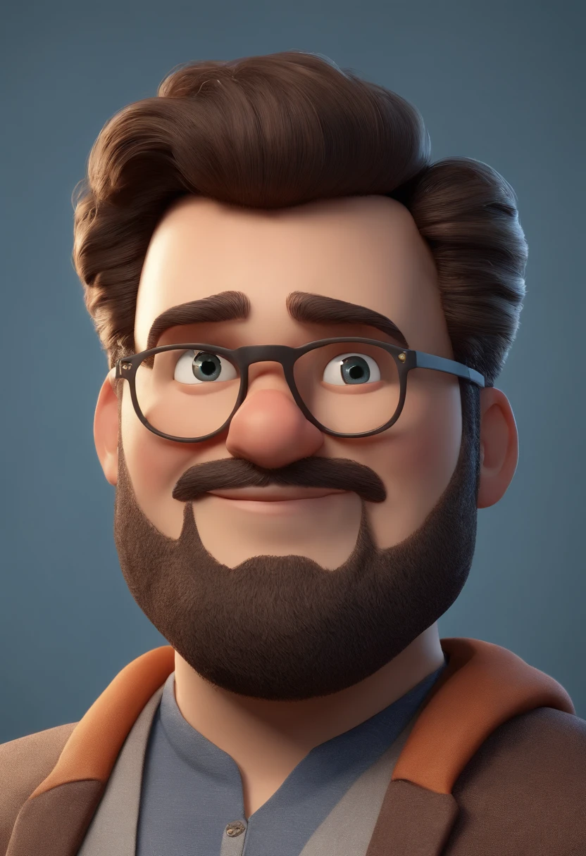 personagem dos desenhos animados de um homem gordo com pouco cabelo e barba no rosto, animation character, Caractere estilizado, animation style rendering, 3D estilizado, Arnold Maya render, 3 d render stylized, toon render keyshot, Personagem 3D, Personagem 3D, 3d rendering stylized, 3 d character render, personagem de desenho animado, Personagem de close up, Pose de personagem, (Estilo Pixar) (master part:1.2) (Bokeh) (best quality) (pele detalhada) (textura detalhada) (8k) (argila) (Cinematic lighting) (foco nítido