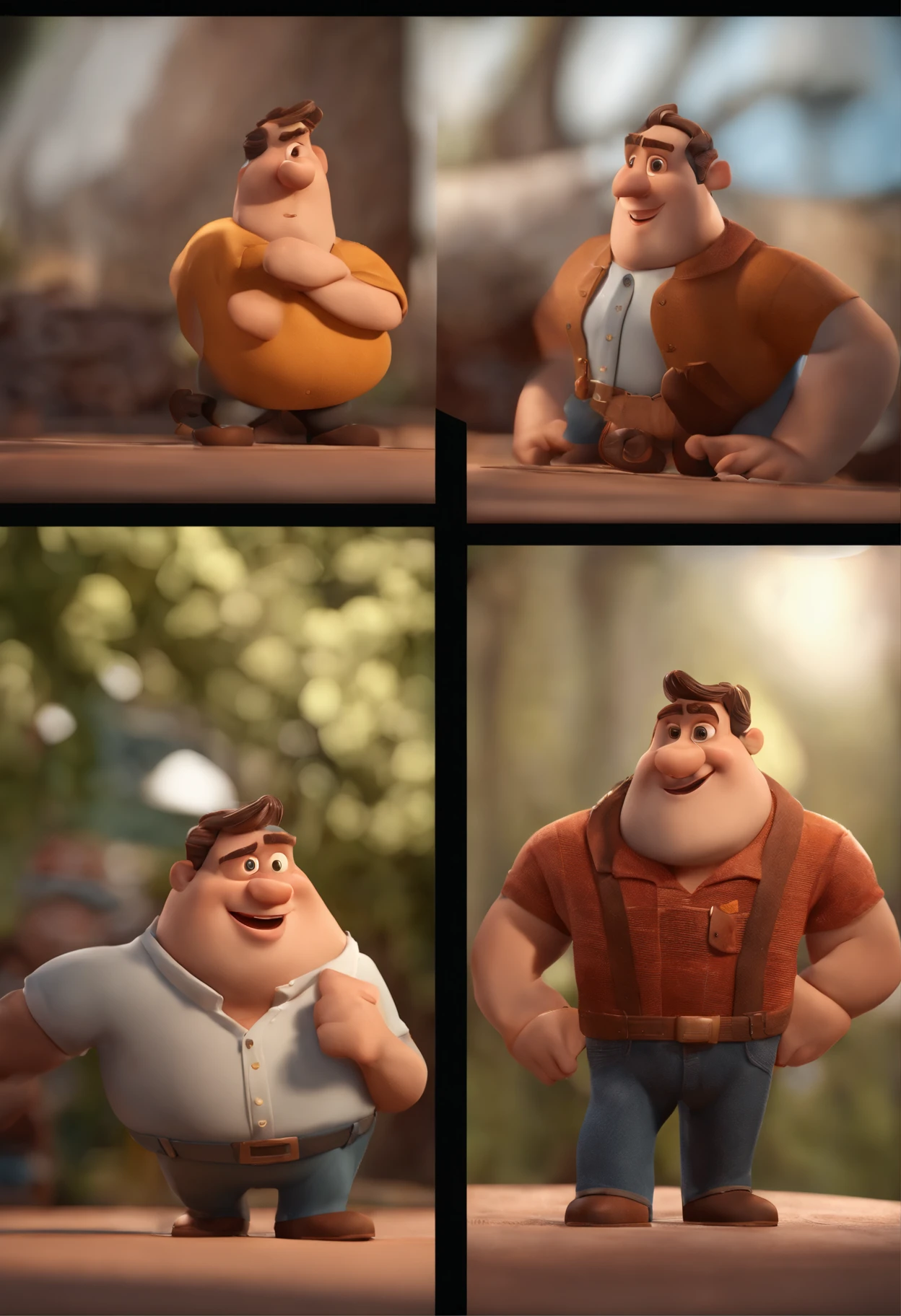 personagem dos desenhos animados de um homem gordo com pouco cabelo e barba no rosto, animation character, Caractere estilizado, animation style rendering, 3D estilizado, Arnold Maya render, 3 d render stylized, toon render keyshot, Personagem 3D, Personagem 3D, 3d rendering stylized, 3 d character render, personagem de desenho animado, Personagem de close up, Pose de personagem, (Estilo Pixar) (master part:1.2) (Bokeh) (best quality) (pele detalhada) (textura detalhada) (8k) (argila) (Cinematic lighting) (foco nítido