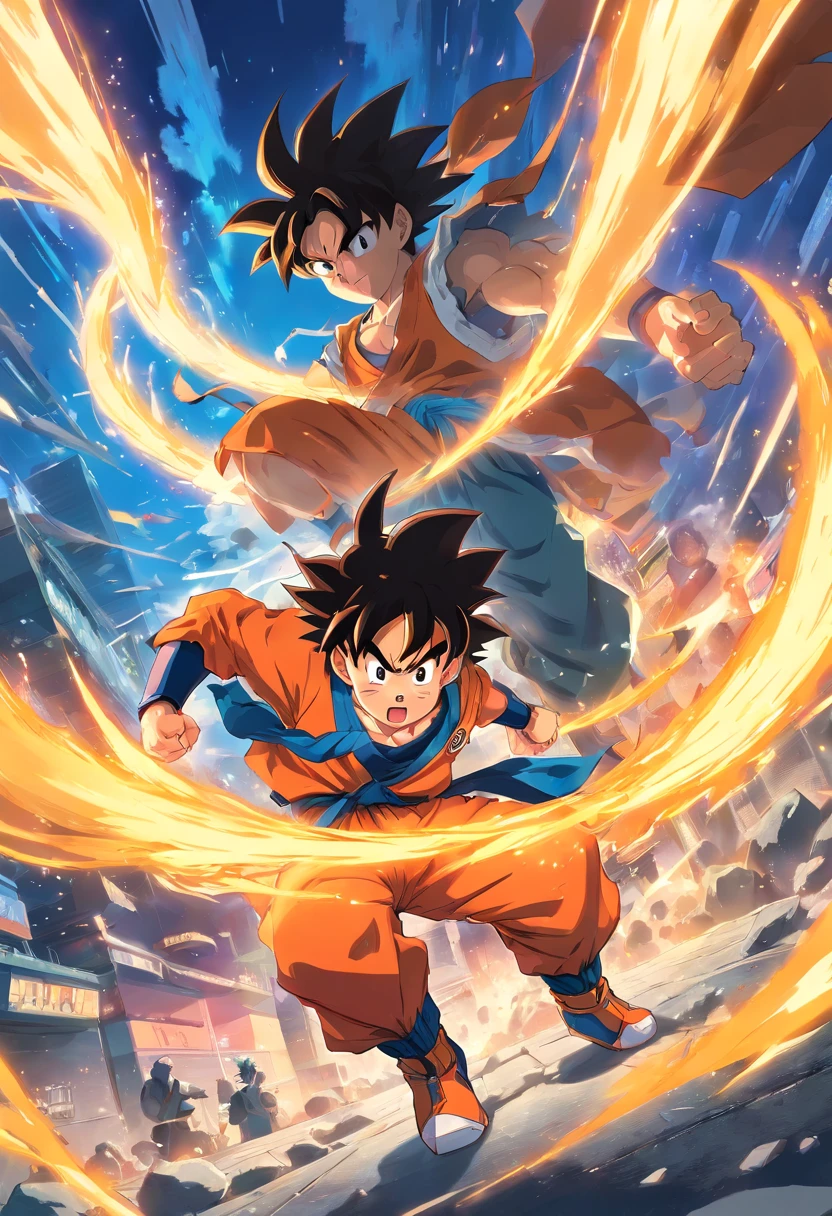 Goku lutando contra naruto