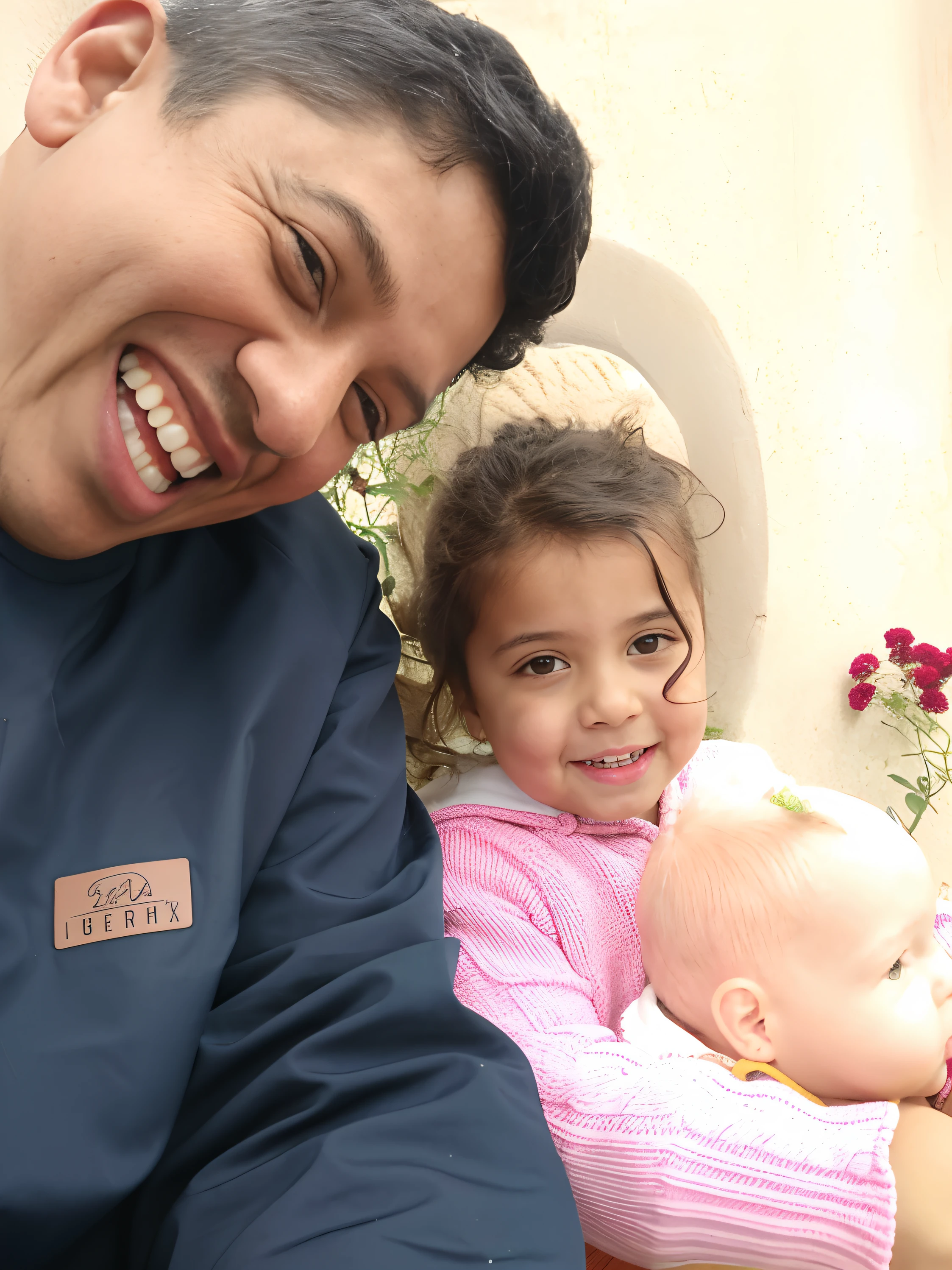 Smiling man and sitting at a table with a doll, with a kid, zigor samaniego, Jose Miguel Romano Francisca, com pintinhos, pai com filho, Alex Flores, papai, divertindo-se, Joel Torres, muito feliz!, foto do telefone, papai, Amr Elshamy, Divirta-se, 2 0 1 9, 2019