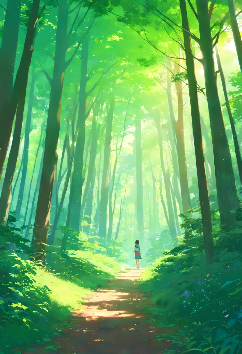Paisagem bosque, tranquila, horizontal