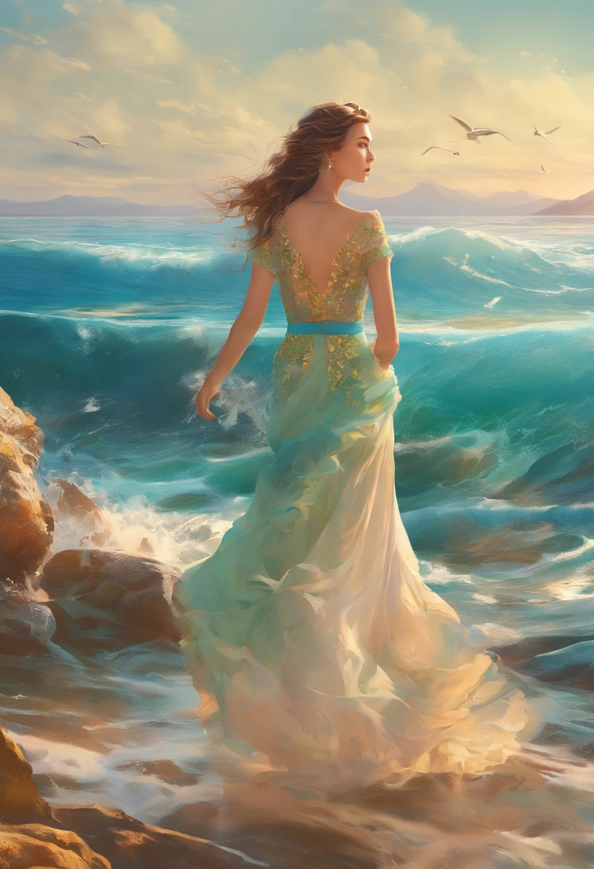 (best quality,ultra-detailed,illustration,sea,no one,Not_human, Lora,ligneClaireStyleCogecha_v10:1),a masterpiece created with the finest attention to detail. The scene takes place near the ocean, where the majestic waves crash against the rocks. The water sparkles under the golden sunlight, creating a serene and tranquil atmosphere. The illustration captures the beauty of the sea, with its vastness and power. The colors are vivid and vibrant, showcasing the various shades of blue and green in the water and the sky. There are no human figures in the painting, allowing the viewers to feel the tranquility and peace of the natural world. The style of the artwork is inspired by ligne claire, with clean lines and a balanced composition. The attention to detail is extraordinary, with each wave and rock intricately rendered. This artwork is a true masterpiece, representing the best of quality and artistry.