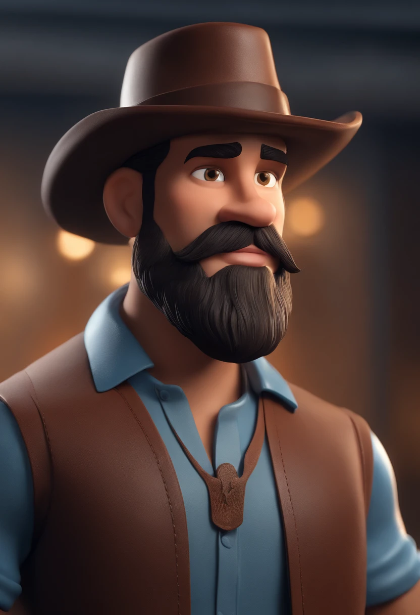 personagem dos desenhos animados de um homem em uma camisa azul, barba feita e sorrindo. cabelo preto penteado pro lado, animation character, Caractere estilizado, animation style rendering, 3D estilizado, Arnold Maya render, 3 d render stylized, toon render keyshot, Personagem 3D, Personagem 3D, 3d rendering stylized, 3 d character render, personagem de desenho animado, Personagem de close up, Pose de personagem, (Estilo Pixar) (master part:1.2) (Bokeh) (melhor qualidade) (pele detalhada) (textura detalhada) (8k) (argila) (Cinematic lighting) (foco nítido