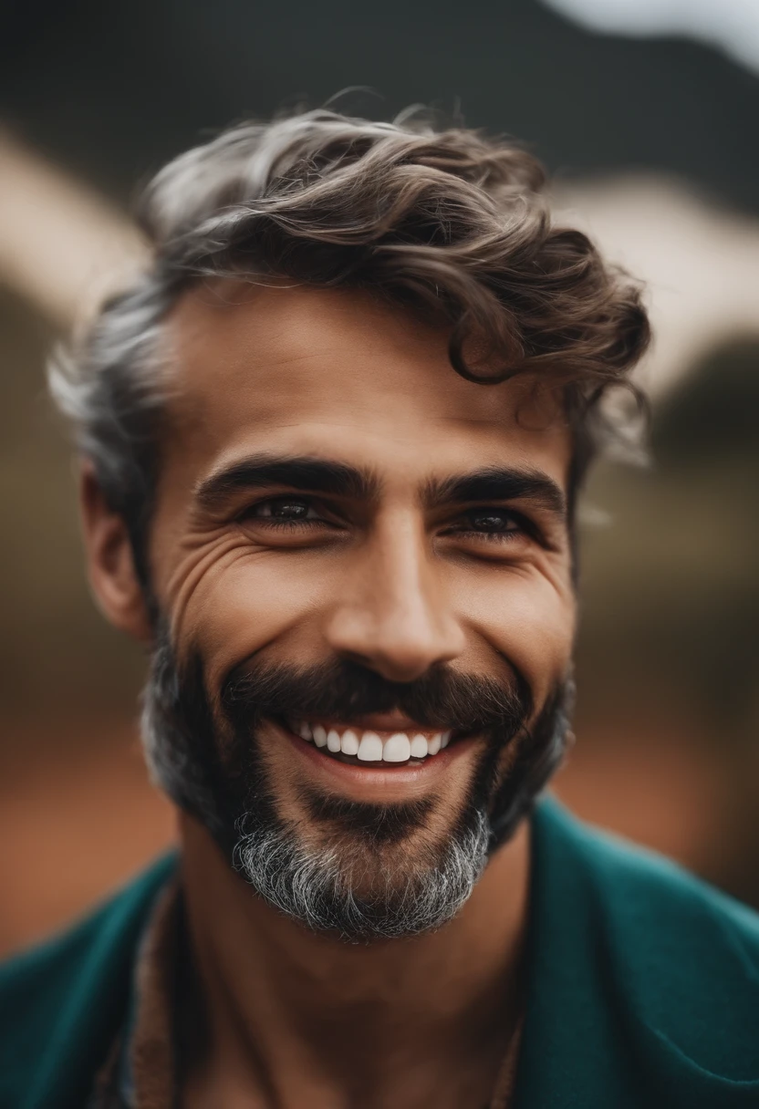 Homem com entrada sem barba e com Sorriso lindo