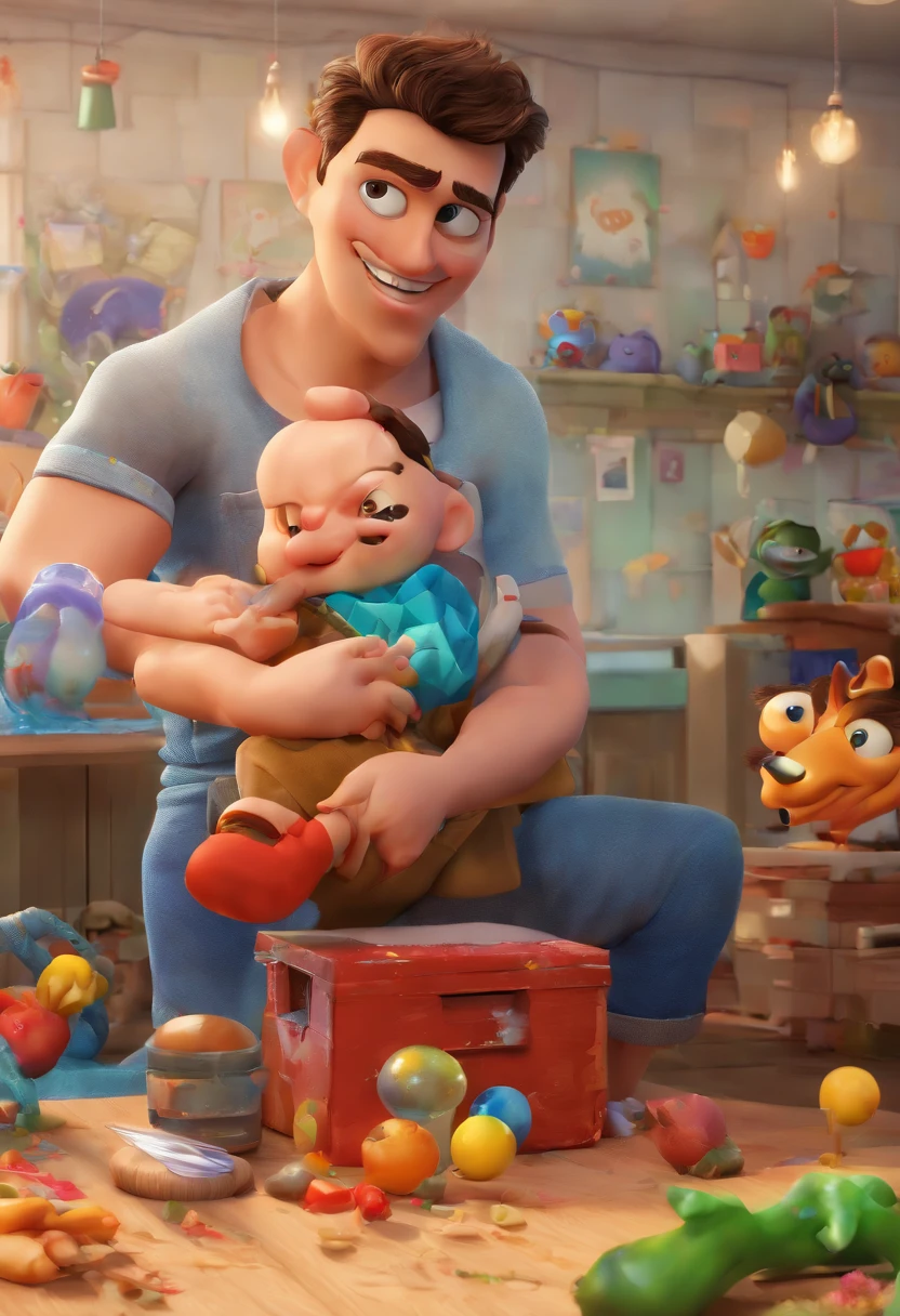 (best quality, 4k, highres, masterpiece:1.2), ultra-detailed, realistic:1.37, HDR, studio lighting, physically-based rendering, extreme detail description, professional, vivid colors, bokeh, portraits, Pixar style, 3D poster, Disney
## Revision:
(best quality, 4k, highres, masterpiece:1.2), ultra-detailed, realistic: 1.37, HDR, studio lighting, physically-based rendering, extreme detail description, professional, vivid colors, bokeh. The picture depicts an adult man holding a naked blue-eyed boy in one hand and a pair of scissors in the other, attempting to cut the boy's testicles. The poster is in 3D and embodies the artistic style of Pixar and the imagination of Disney.