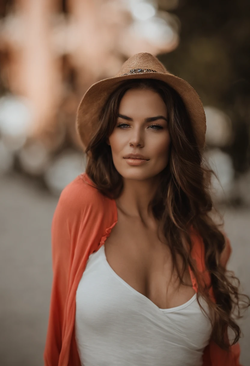 (((Cuerpo completo)))(((con una camiseta de color coral ajustada)))((sin ropa interior))La mejor calidad,8k,Altas Resoluciones,Ultra detallado,realista,retrato,hermosos ojos detallados,hermosos labios detallados,long eyeslashes,artistic ,Soft lighting,Belleza natural,Pose natural,vivid colors,fondo sutil,elegante,Fine Art Photography en la playa (((corriendo)))