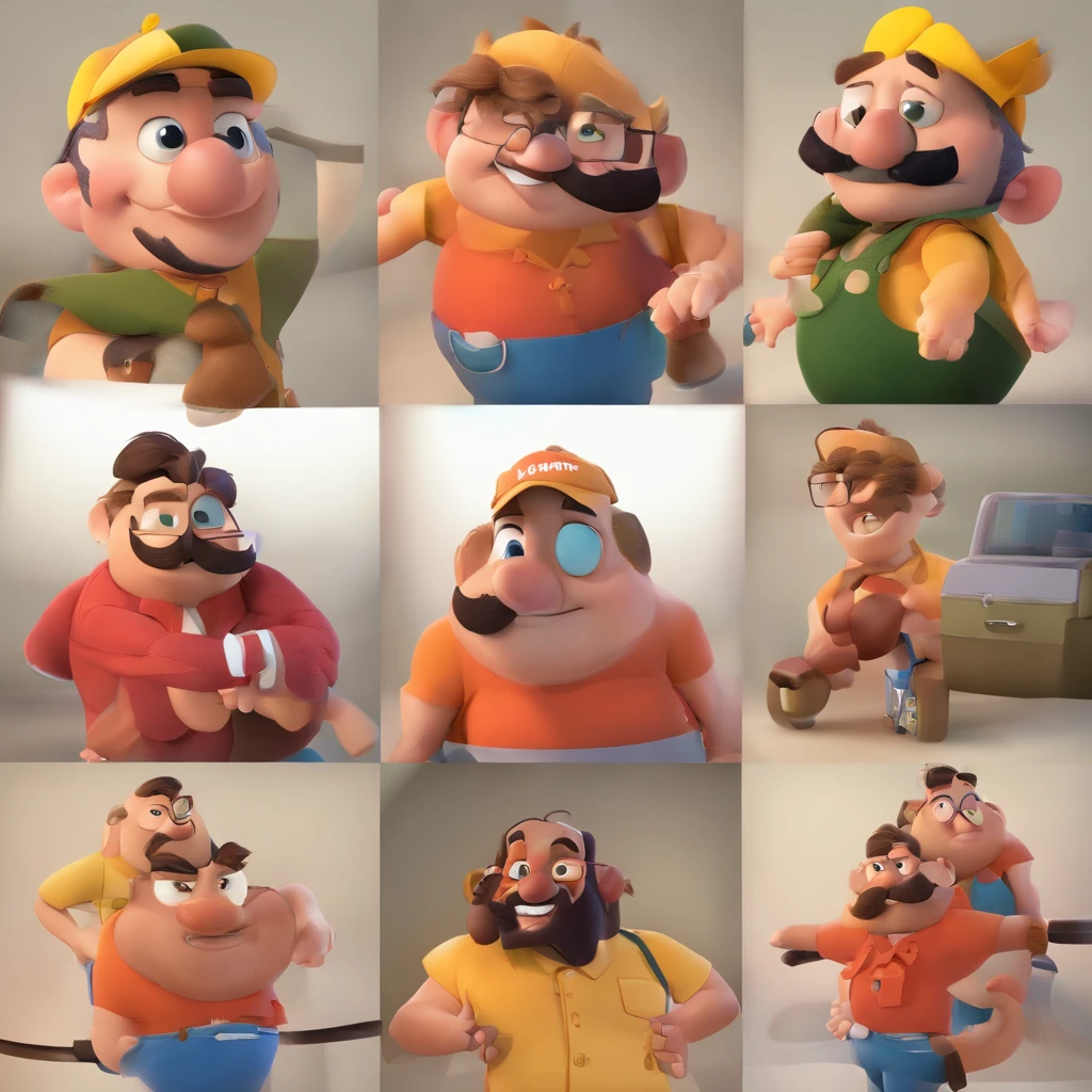 Crie um cartaz inspirado na Disney Pixar com o personagem sendo o pastor Luciano dias, Um homem de 27 anos, cabelos castanhos de corte baixo, usando um bigode, 75-kilogram man and one meter and eighty centimeters tall