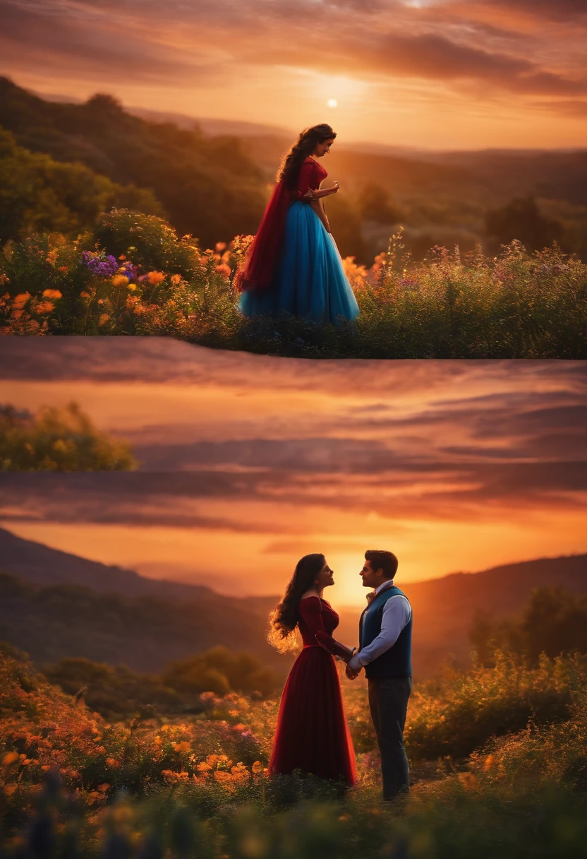 casal homem e mulher no estilo Disney Pixar, alta qualidade, melhor qualidade