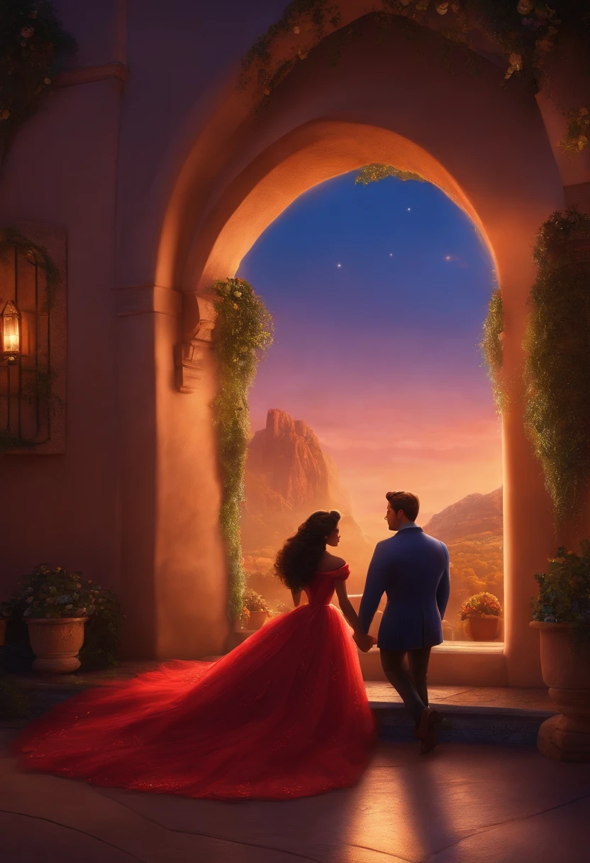 casal homem e mulher no estilo Disney Pixar, alta qualidade, melhor qualidade