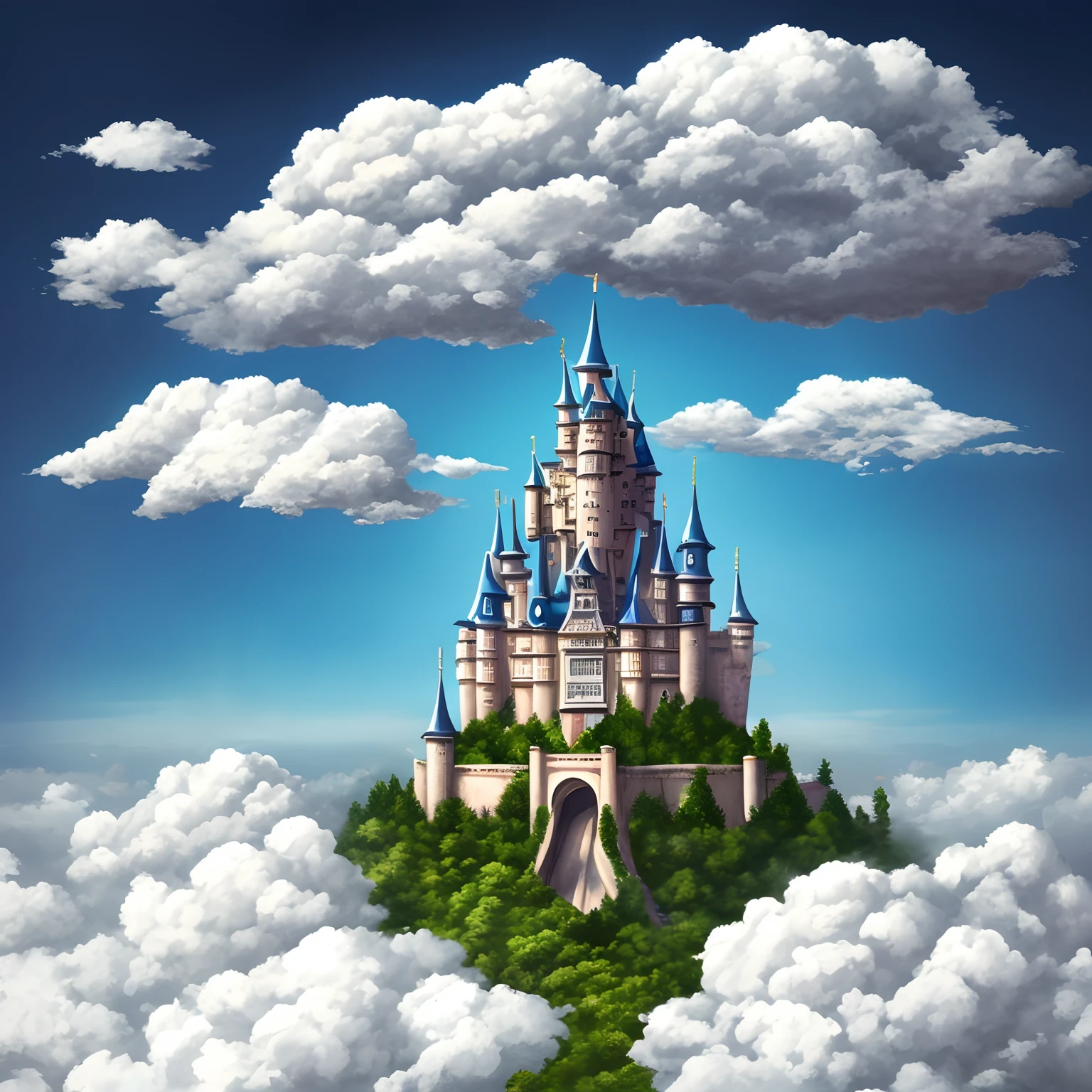 Deities々Castle in the Sky、Castle in the Sky、Castle of Glory、Castle above the clouds、The tree々A lush castle surrounded by