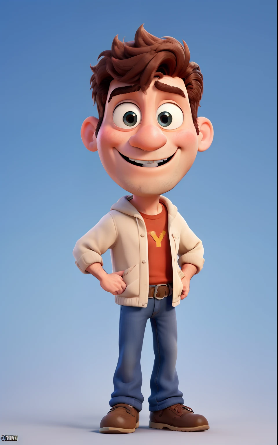 Um homem de 30 anos, estilo disney pixar, em alta qualidade, melhor qualidade