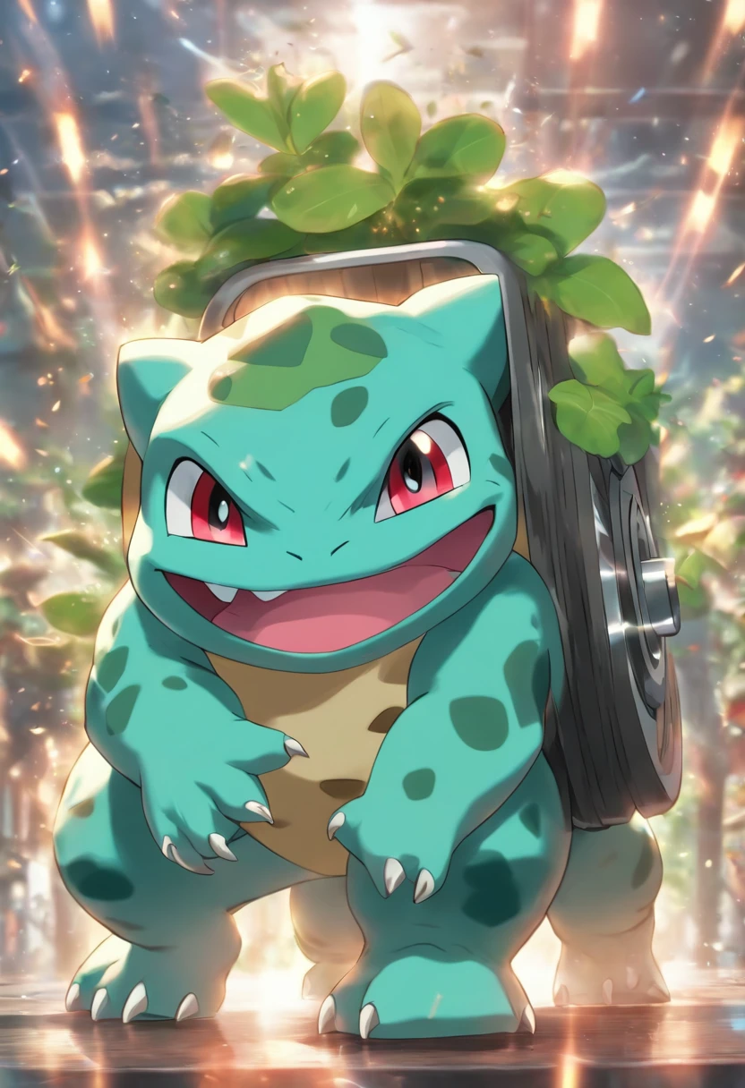 Bulbasaur is bench press training，the highest picture quality，Cinematic Texture，Una obra maestra，tmasterpiece，