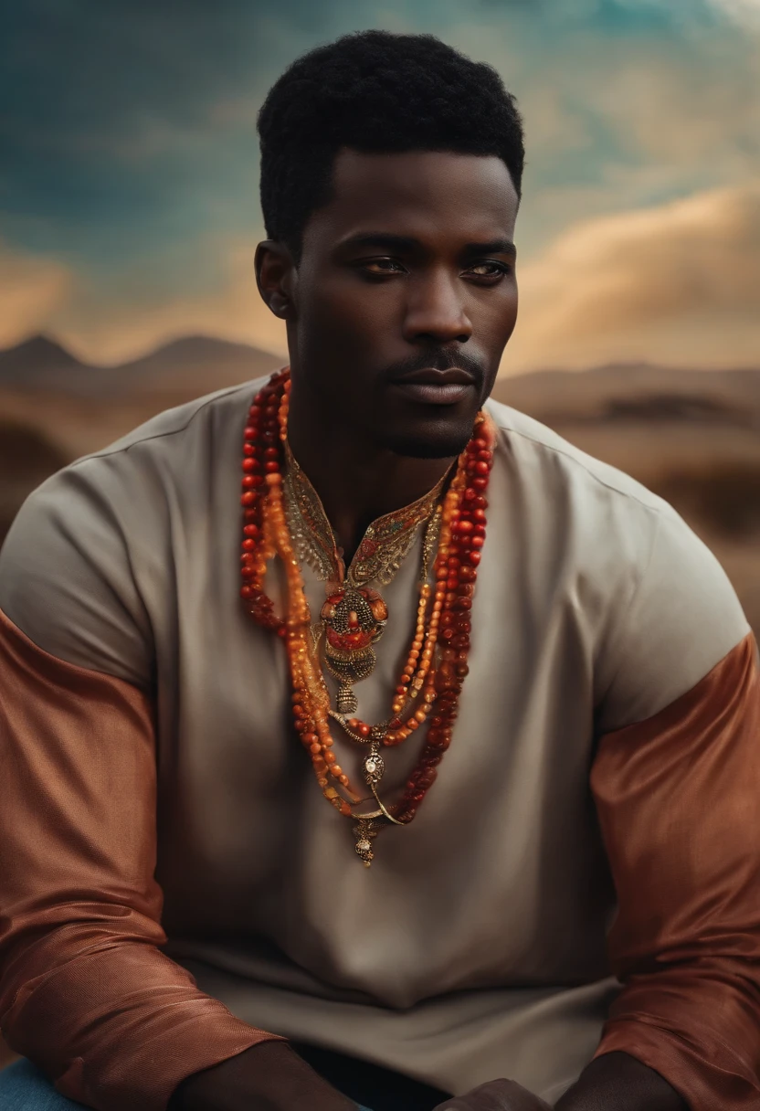 There's a black man with black hair