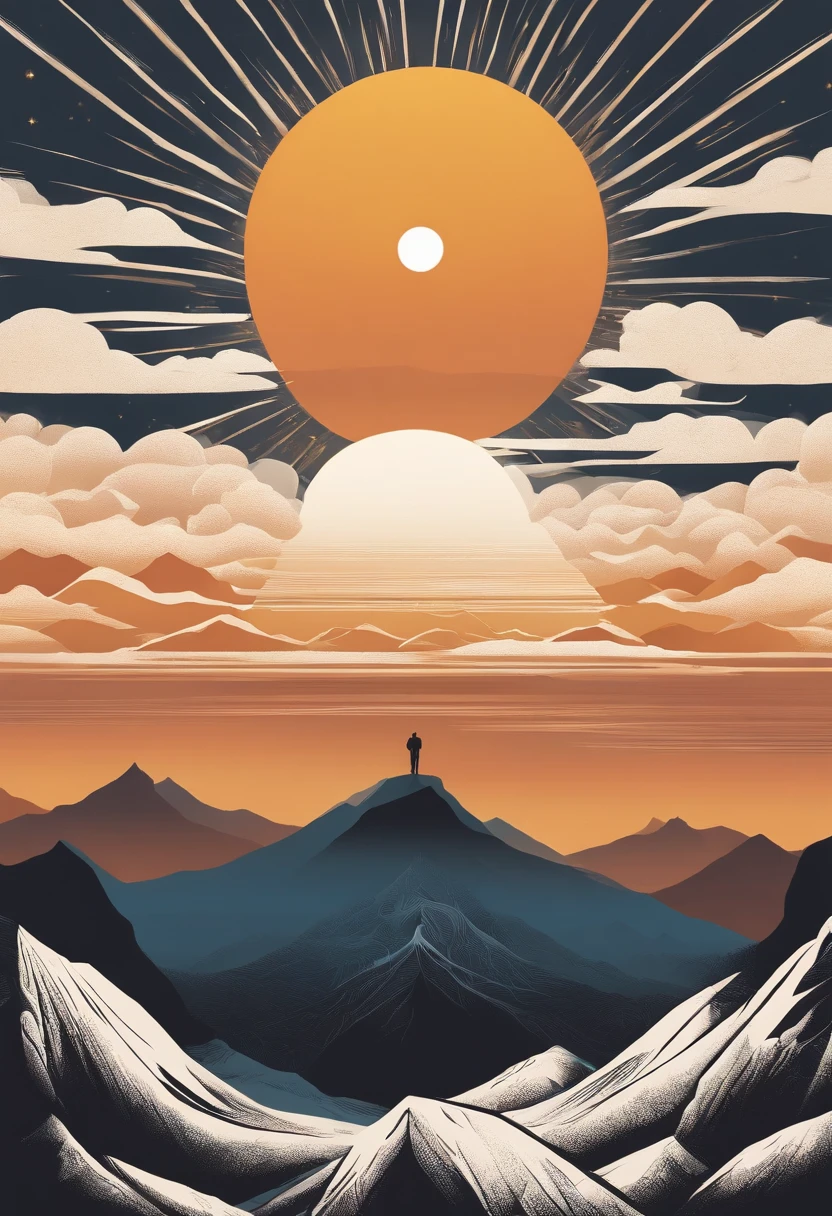 Illustration capturing the moment the sun rises at the top of the mountain」:
grounds: Mountains symbolize elation and goal achievement、The moment the sun rises brings new energy and hope。By meditating on the top of a mountain or watching the sun rise、Positive perspective and energy are enhanced。