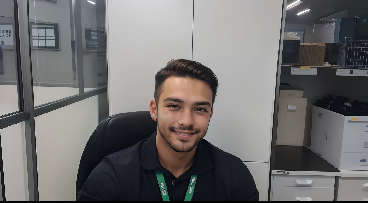 homem, cabelo preto com barba curta, alta qualidade, closed smile, estilo anime
