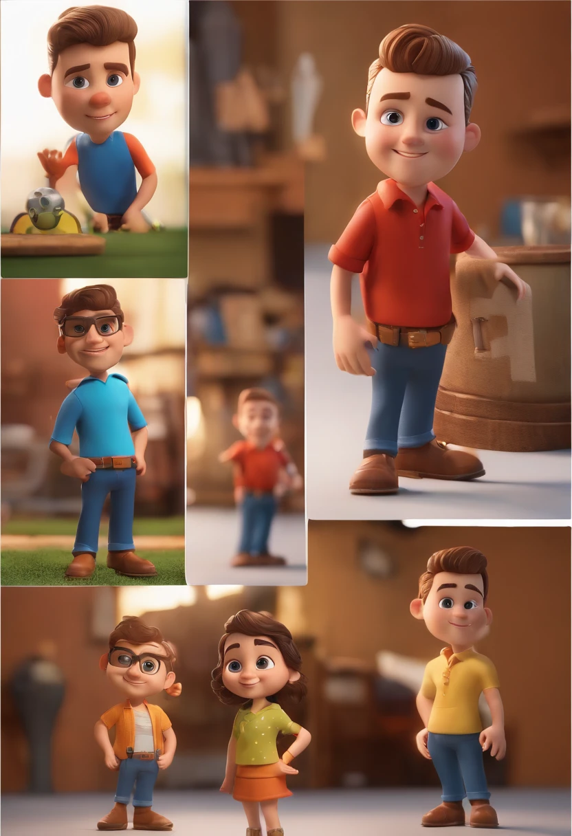 personagem dos desenhos animados de um homem 27 anos enfermeiro e uma camisa azul, animation character, Caractere estilizado, animation style rendering, 3D estilizado, Arnold Maya render, 3 d render stylized, toon render keyshot, Personagem 3D, Personagem 3D, 3d rendering stylized, 3 d character render, personagem de desenho animado, Personagem de close up, Pose de personagem,  (Estilo Pixar) (master part:1.2) (Bokeh) (best quality) (pele detalhada) (textura detalhada) (8k) (argila) (Cinematic lighting) (foco nítido