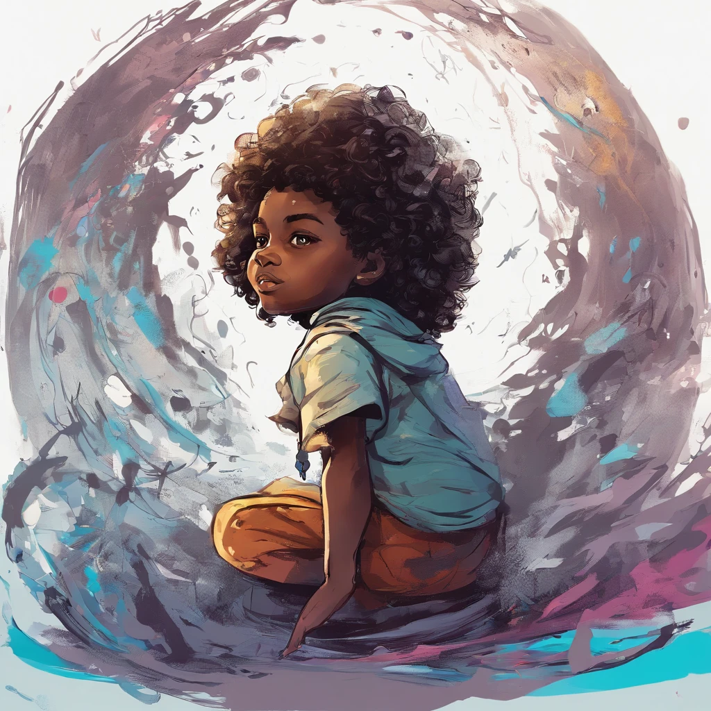 arte splash, A head of black children with long curly hair, ((fundo branco)), olhos penetrantes, epic instagram, art-station, estilo splash de tinta colorida, contorno, hiperdetalhado intrincadamente detalhado , Motor irreal, genial, detalhes intrincados, tela inicial, cores complementares, arte conceitual de fantasia, 8K resolution, Obra-prima do deviantart, oil painting, heavy strokes, gotejamento de tinta, artes de salpicos