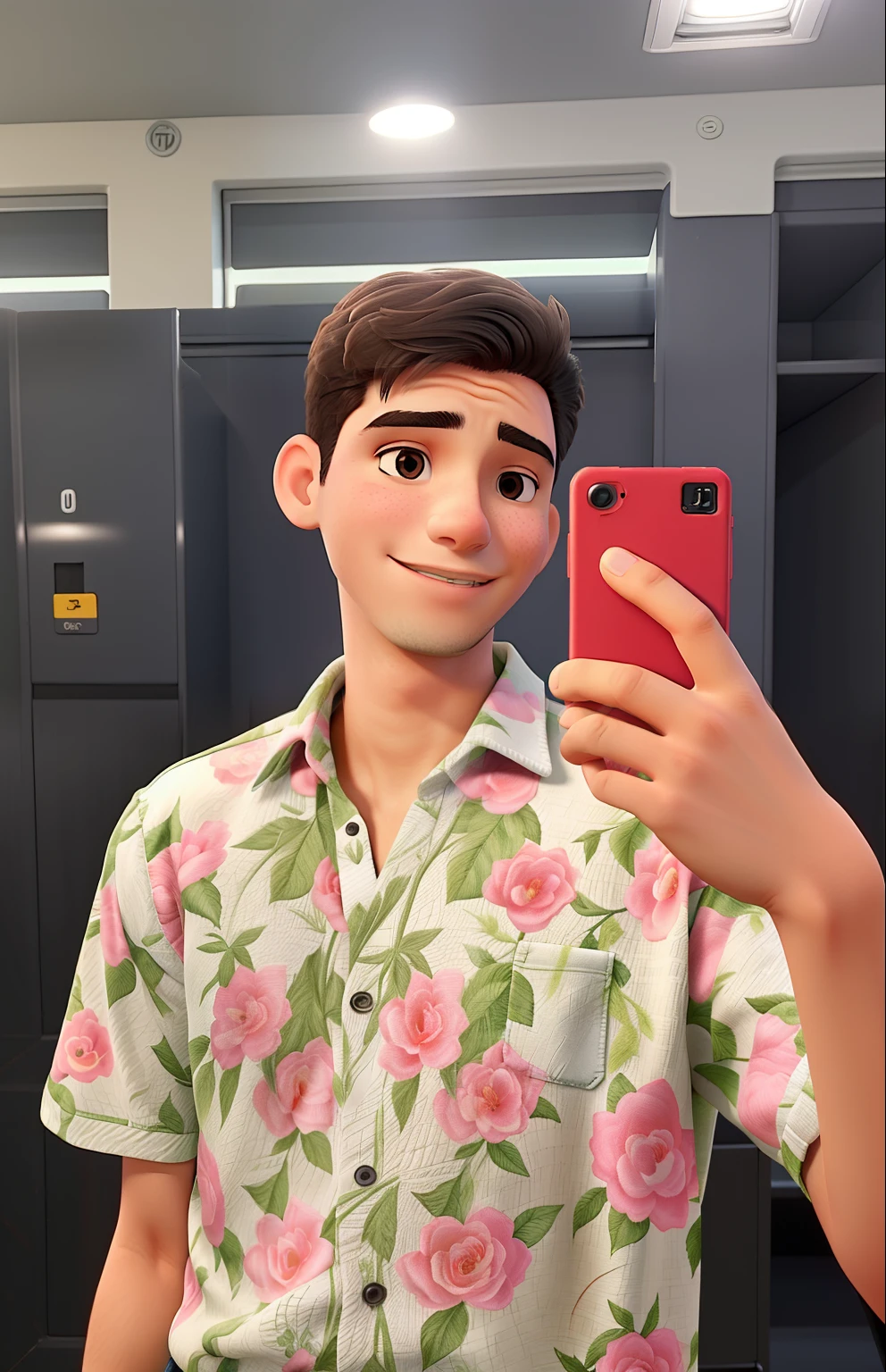 um jovem tirando foto no espelho
