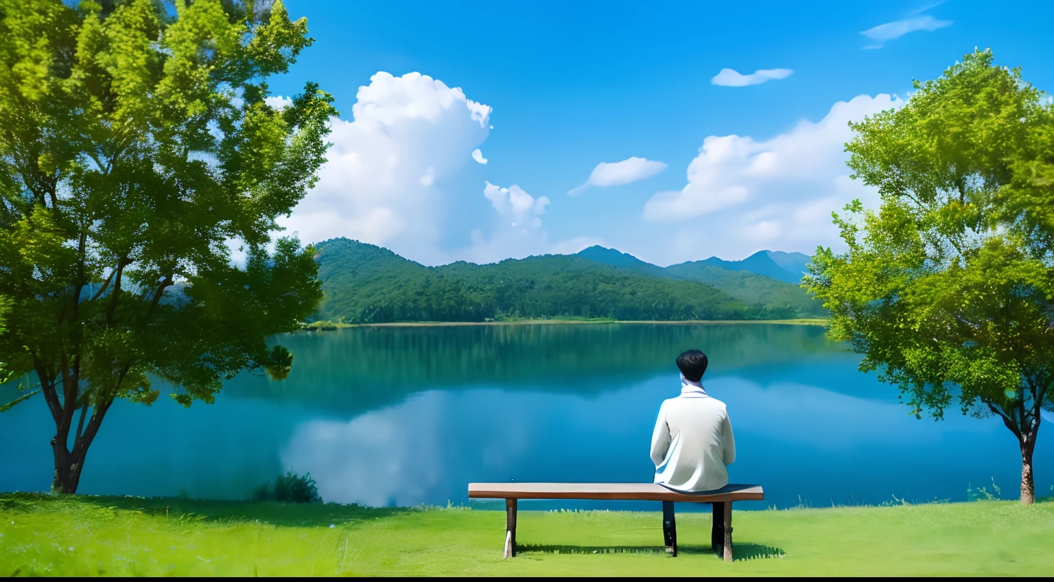 Peaceful Existence, Cinematic sad song,blue sky and nature,god's blessing,happy time,video background,There are no people