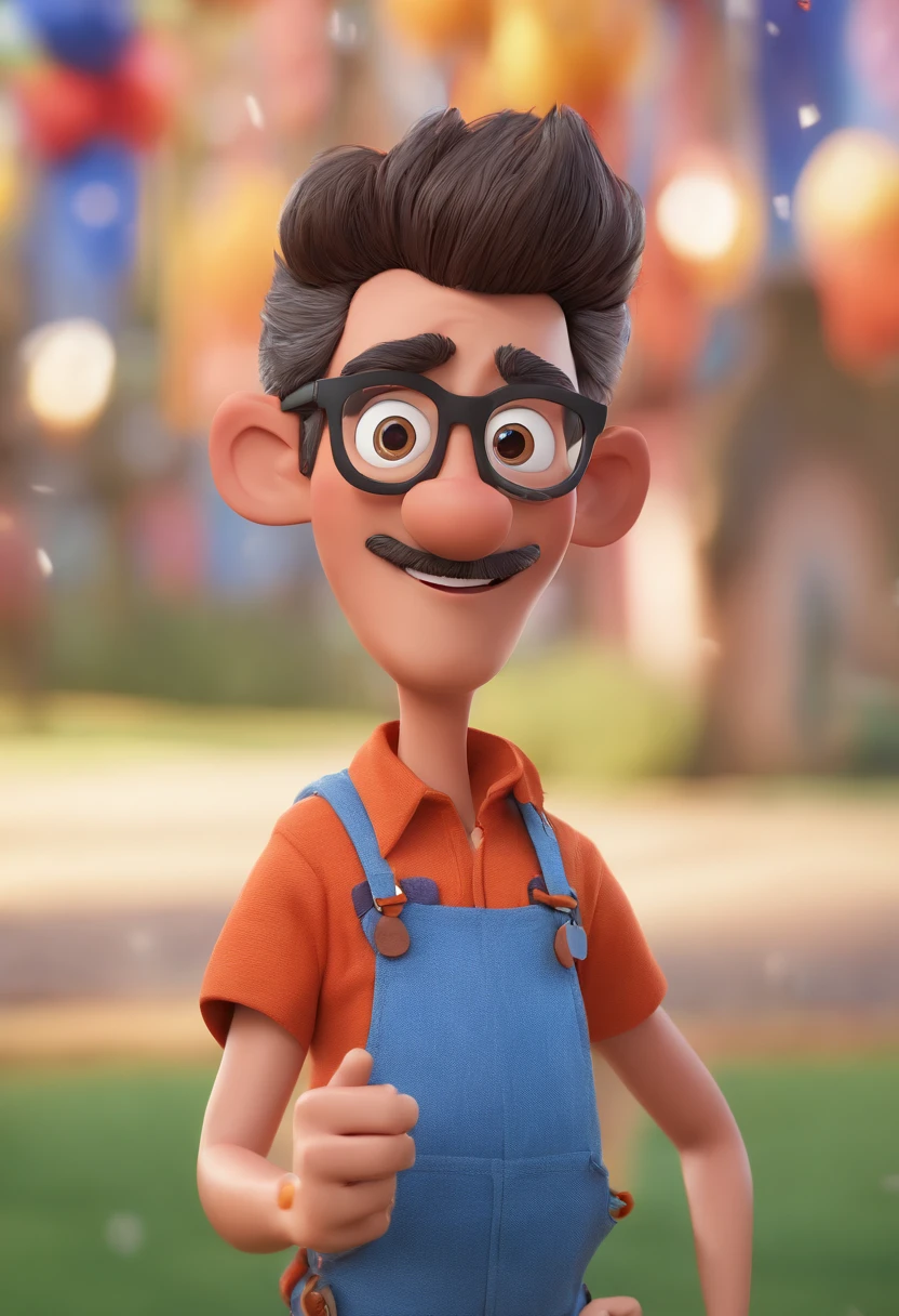 Cartoon character of a man with black glasses and a blue shirt, animation character, Caractere estilizado, animation style rendering, 3D estilizado, Arnold Maya render, 3 d render stylized, toon render keyshot, Personagem 3D, Personagem 3D, 3d rendering stylized, 3 d character render, personagem de desenho animado, Personagem de close up, Pose de personagem, (Estilo Pixar) (master part:1.2) (Bokeh) (best quality) (pele detalhada) (textura detalhada) (8k) (argila) (Cinematic lighting) (foco nítido
