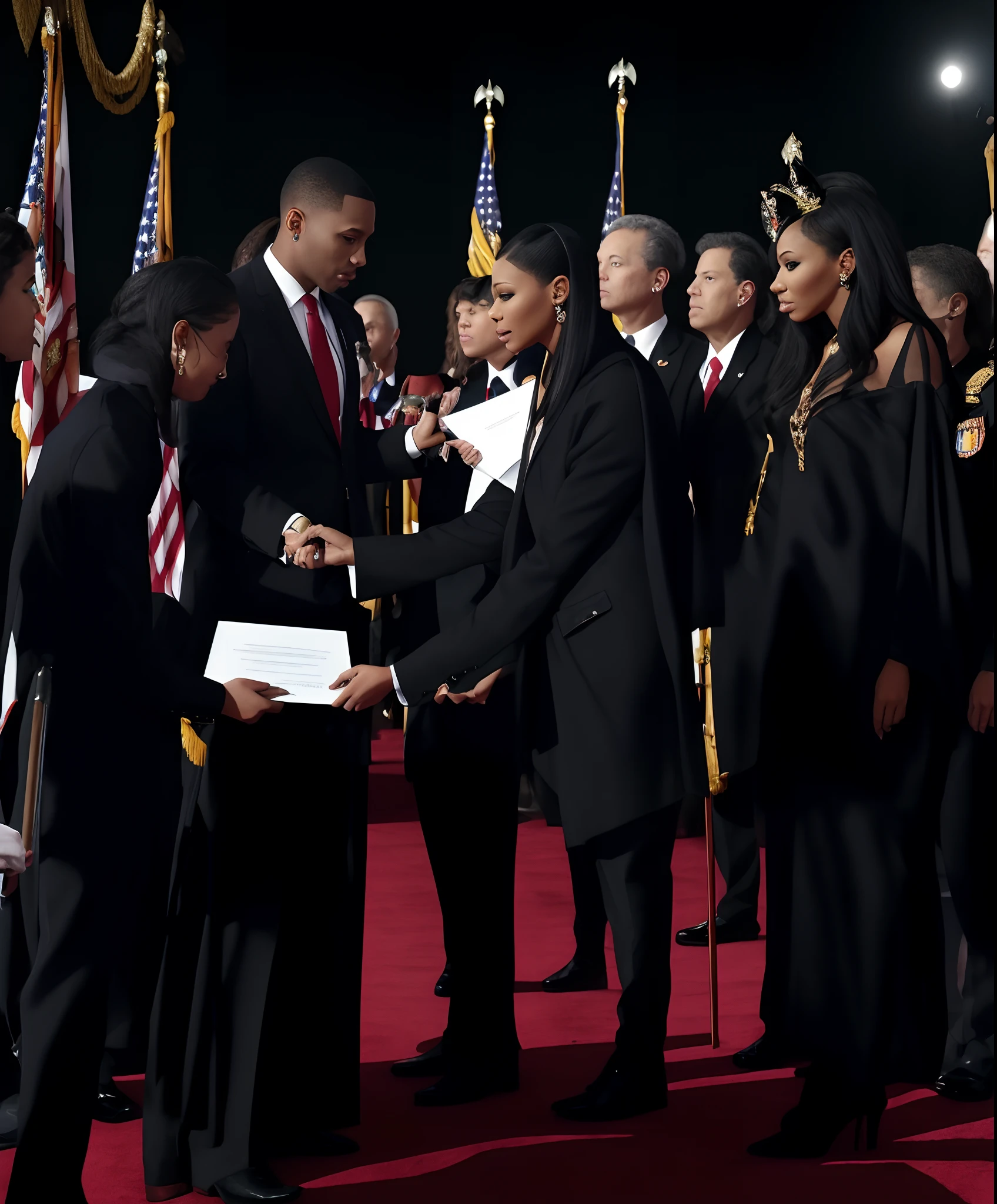 Nicki Minaj being inaugurated as the president of the United States