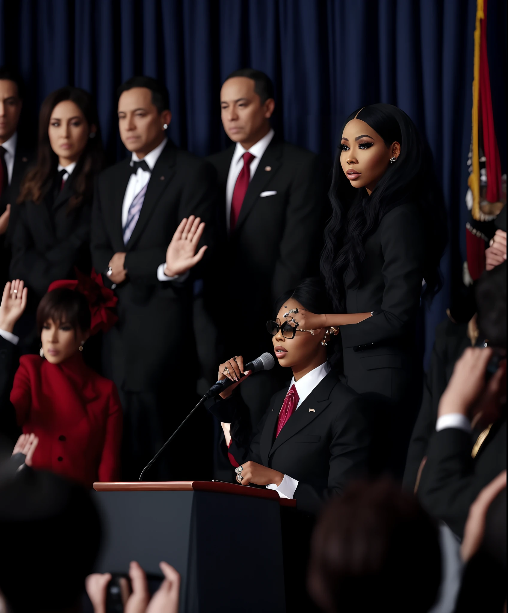 Nicki Minaj being inaugurated as the president of the United States