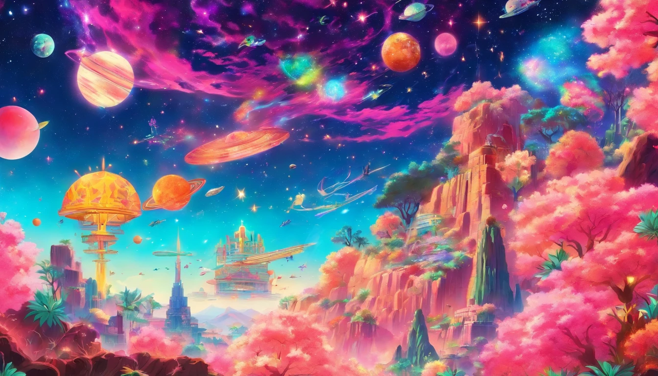 Detalhes do HD, Frida Kahlo in space, planetas em segundo plano, psychedelic cosmic horror, psychedelic illustrations, cosmic space, plantas crescendo, O mundo da psicose, Graphic art of background space, cosmic illustration, cosmic space, cosmic lsd poster art, dmt space behind, cena espacial, surreal space, cosmic style
