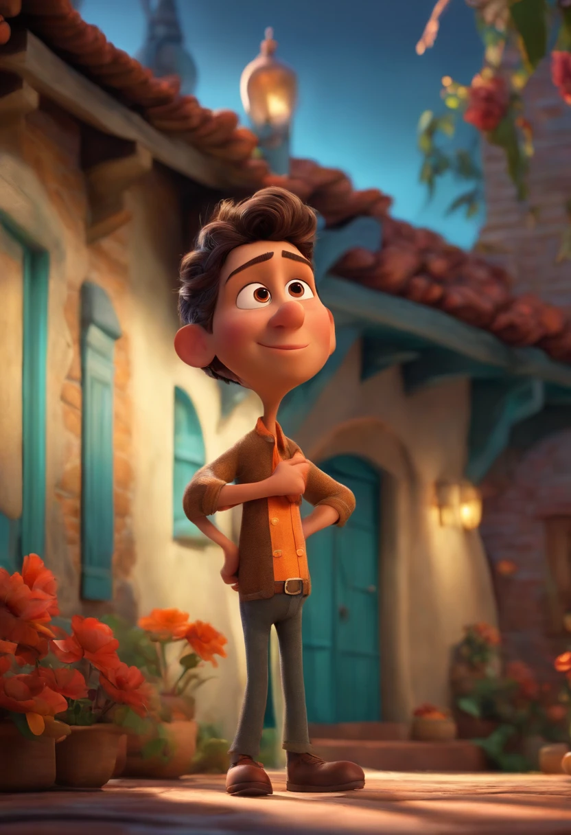 A Dream Architect Inspired by Pixar Animation, de perto. The character takes center stage with captivating facial expressions, oferecendo um toque de irrealidade