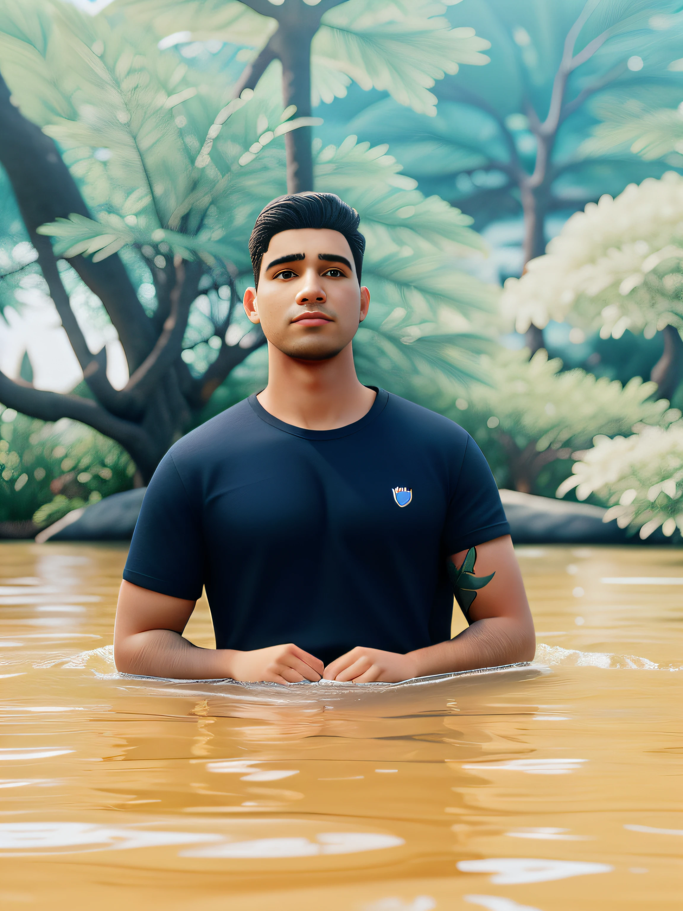 uma pessoa e um lago