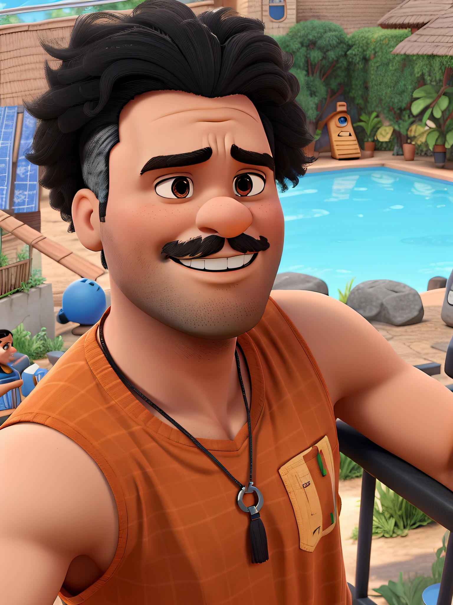 um homem negro estilo pixar alta qualidade