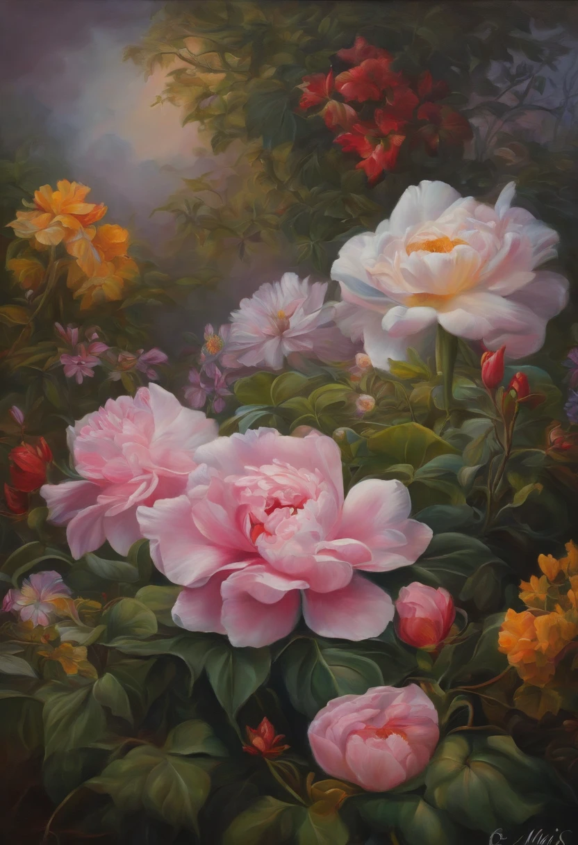 oil painted,atrair Deus,magical dream,delicado e suave,maciez,Floral,Realista,Luoshen