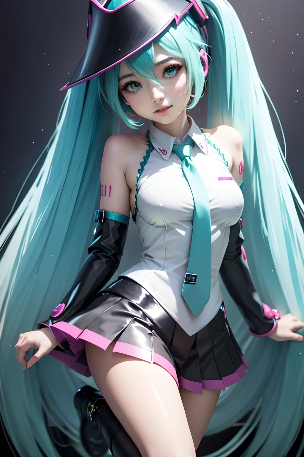 Hatsune Miku disfrazada de dark magician gils.