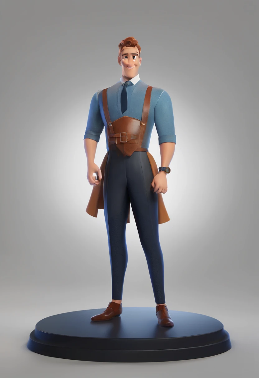 personagem dos desenhos animados de um homem com negro com cabelos curtos e uma camisa azul, animation character, Caractere estilizado, animation style rendering, 3D estilizado, Arnold Maya render, 3 d render stylized, toon render keyshot, Personagem 3D, Personagem 3D, 3d rendering stylized, 3 d character render, personagem de desenho animado, Personagem de close up, Pose de personagem, (Estilo Pixar) (master part:1.2) (Bokeh) (best quality) (pele detalhada) (textura detalhada) (8k) (argila) (Cinematic lighting) (foco nítido