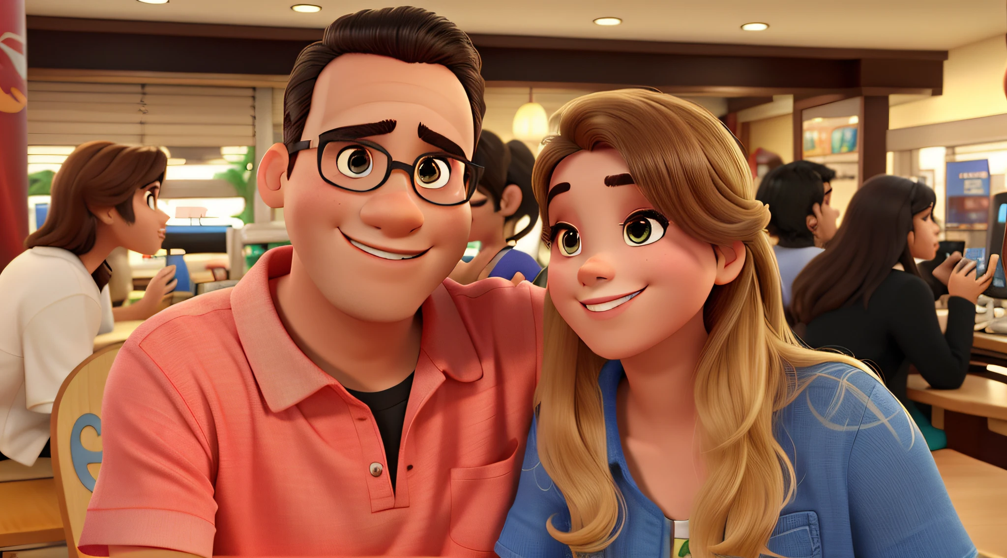 Um homem e uma mulher estilo disney pixar, alta qualidade, melhor qualidade