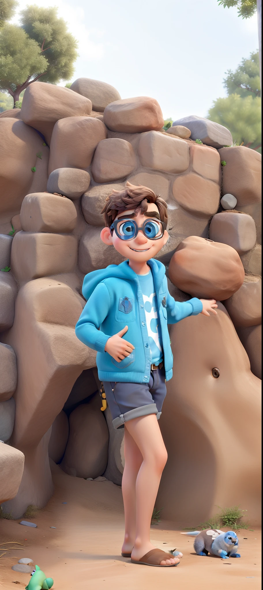 Um menino estilo disney pixar, alta qualidade, melhor qualidade