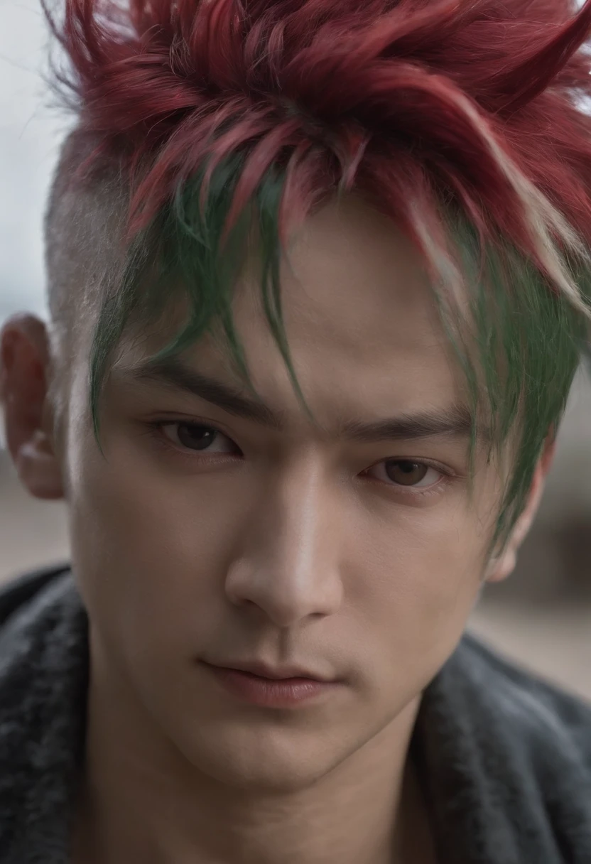 pessoa com cabelos ruivos e uma jaqueta roxa, Coringa se parece com Naruto, Jujutsu Kaisen, como um personagem de anime, Kentaro Miura!, Retrato de Hisoka Hunter Hunter, Shiro, Deadman Wonderland, Norihiro Yagi, em um anime, messy spiked red hair, Tetsuo futurista