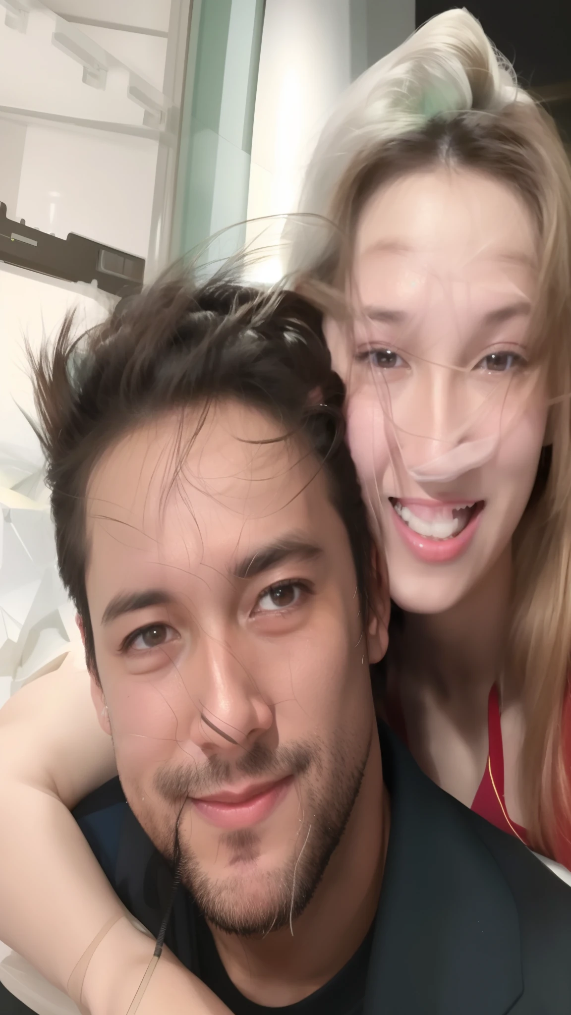there is a man and a woman that are posing for a picture, imagem de perfil, Alanis Guillen, foto de perfil, foto de perfil, Malika Favre, 1614572159, imagem de qualidade muito baixa, foto do perfil, muito definido, Lovely couple, Directed by: Nandor Soldier
