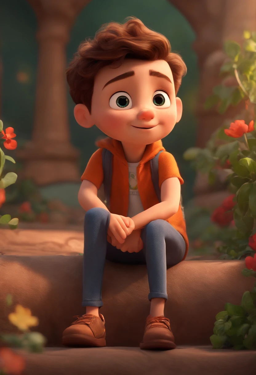 Image of a boy for a story in a YouTube video in Pixar format, He's the allabester, He's the class leader, He's outgoing, Playful and gets up for a lot of things