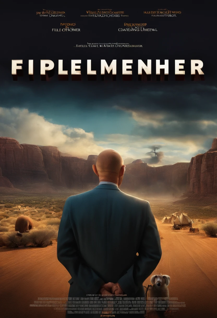 filme Oppenheimer 2023 estilo filmes Pixar, Com nome "Oppenheimer", poster, with credits