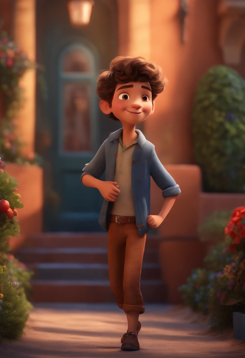 Image of a boy for a story in a YouTube video in Pixar format, He's the little allabester, He's the class leader, He's outgoing, Playful and gets up for a lot of things